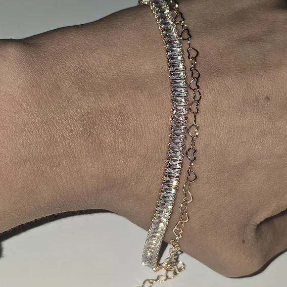 22kgp Dubai Jewelry Elegant Gold and Silver Women's Anklet